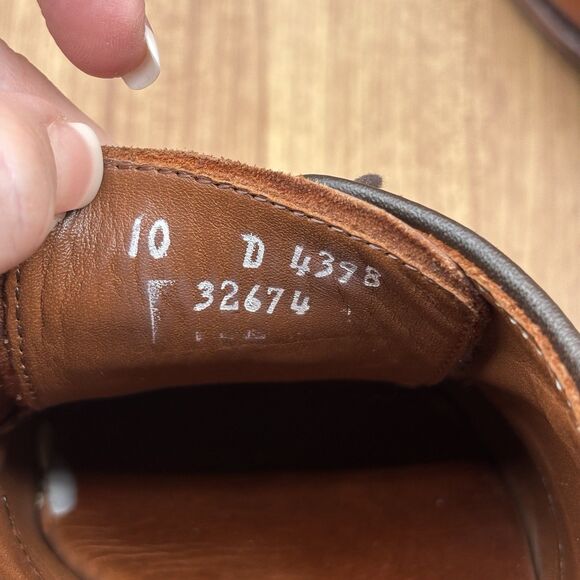 Allen‎ Edmonds LaSalle Apron Split Toe Leather Brown Dress Shoes Men US 10 D